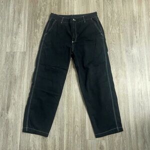 Used Zara Men's Black and White Trousers Baggy Pants